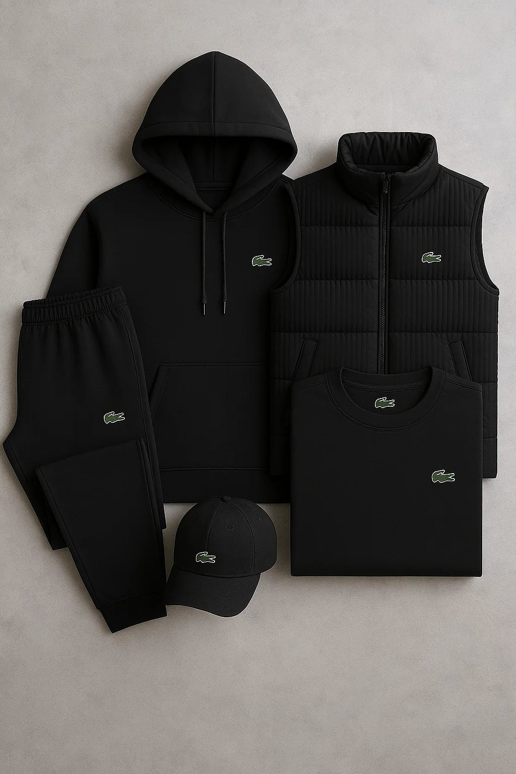Ensemble Premium LC – Sweat à capuche, Pantalon, T-shirt, Gilet et Casquette